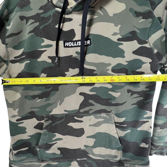 Hollister Mens Camo Hoodie XL Pullover Sweatshirt Fleece Lined Kangaroo Pocket - Picture 7 of 10